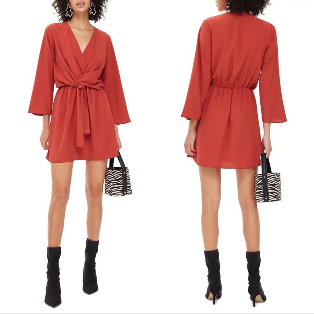 5/$30 TopShop Tiffany Knot Quarter Sleeve Mini Dress